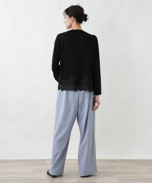 Leilian PLUS HOUSE / レリアンプラスハウス カーディガン・ボレロ | 裾レースカーディガン【BOURGE】 | 詳細3