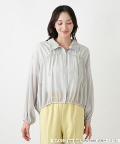 Leilian PLUS HOUSE / レリアンプラスハウス その他アウター | ギャザーブルゾンブラウス【NEMIKA】