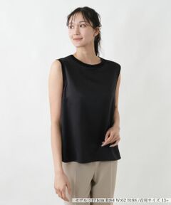 Leilian PLUS HOUSE / レリアンプラスハウス シャツ・ブラウス | 異素材コンビ ノースリーブトップス