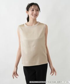 Leilian PLUS HOUSE / レリアンプラスハウス シャツ・ブラウス | 異素材コンビ ノースリーブトップス