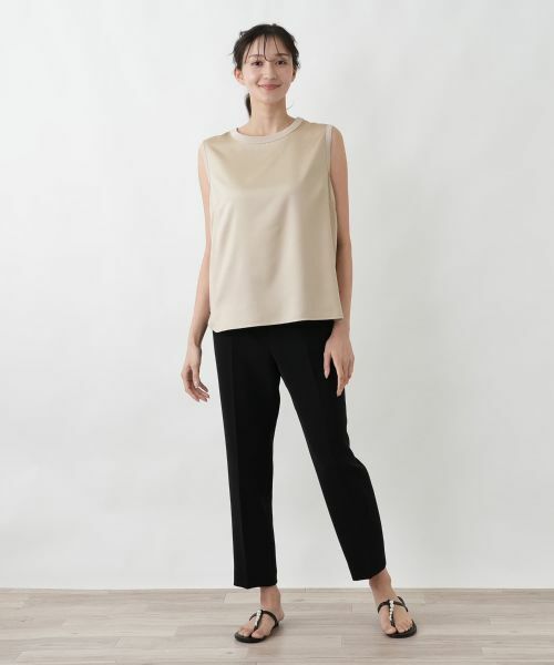 Leilian PLUS HOUSE / レリアンプラスハウス シャツ・ブラウス | 異素材コンビ ノースリーブトップス | 詳細10