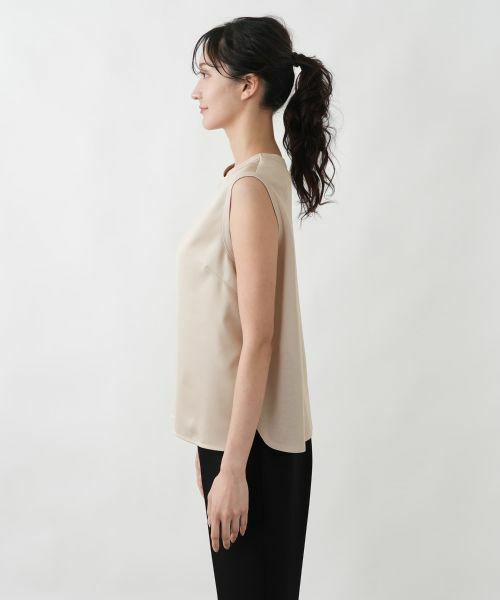 Leilian PLUS HOUSE / レリアンプラスハウス シャツ・ブラウス | 異素材コンビ ノースリーブトップス | 詳細14