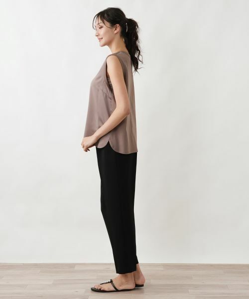 Leilian PLUS HOUSE / レリアンプラスハウス シャツ・ブラウス | 異素材コンビ ノースリーブトップス | 詳細2