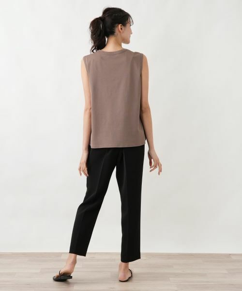 Leilian PLUS HOUSE / レリアンプラスハウス シャツ・ブラウス | 異素材コンビ ノースリーブトップス | 詳細3