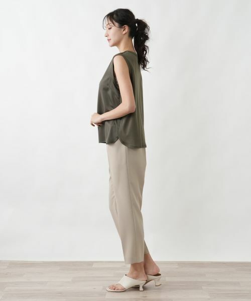 Leilian PLUS HOUSE / レリアンプラスハウス シャツ・ブラウス | 異素材コンビ ノースリーブトップス | 詳細5