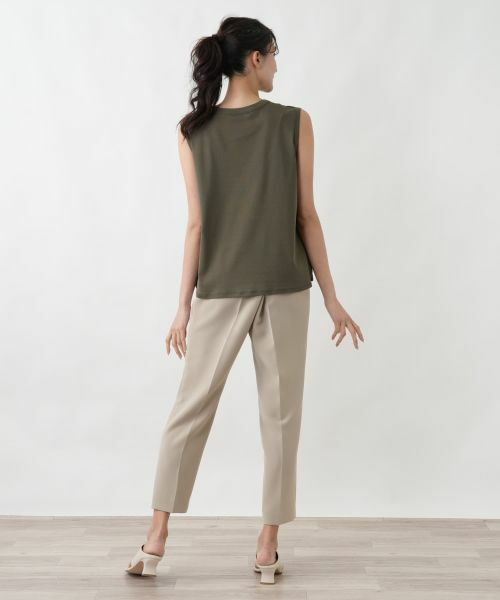 Leilian PLUS HOUSE / レリアンプラスハウス シャツ・ブラウス | 異素材コンビ ノースリーブトップス | 詳細6