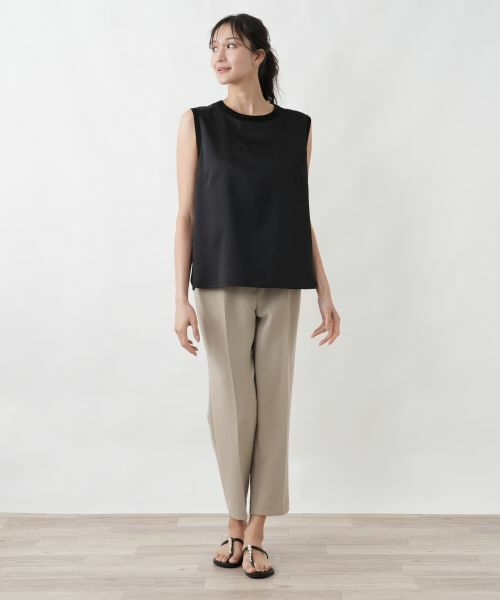 Leilian PLUS HOUSE / レリアンプラスハウス シャツ・ブラウス | 異素材コンビ ノースリーブトップス | 詳細7