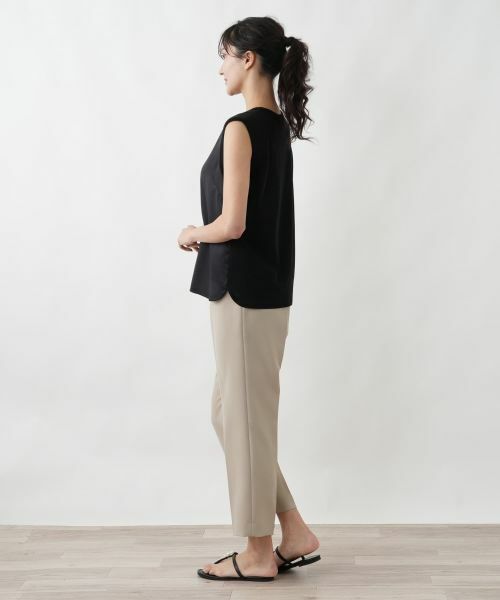 Leilian PLUS HOUSE / レリアンプラスハウス シャツ・ブラウス | 異素材コンビ ノースリーブトップス | 詳細8