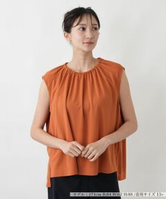 Leilian PLUS HOUSE / レリアンプラスハウス カットソー | ネックギャザープルオーバー【BOURGE】