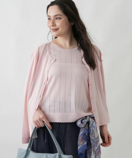 Leilian PLUS HOUSE / レリアンプラスハウス カーディガン・ボレロ | カーディガン【Leilian WHITE LABEL】（ピンク系）