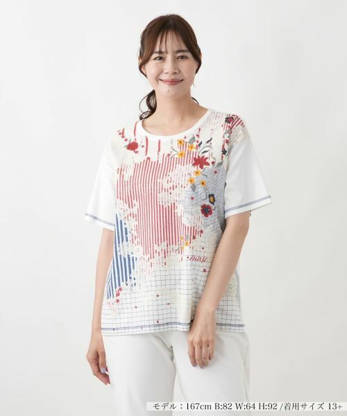 Leilian PLUS HOUSE / レリアンプラスハウス Tシャツ | Tシャツ【MUSE BY ROCHAS Premiere】（アイボリー）