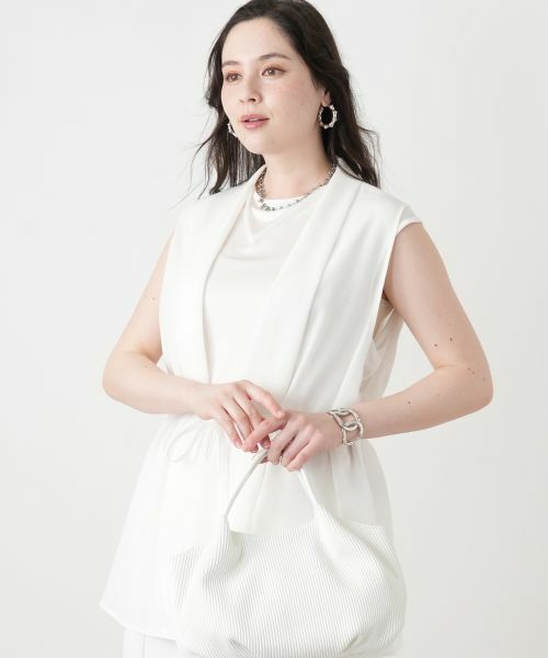 Leilian PLUS HOUSE / レリアンプラスハウス カットソー | 【接触冷感】フレンチスリーブカットソー【2026年5月カタログ】（アイボリー）