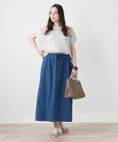 Leilian PLUS HOUSE / レリアンプラスハウス ミニ・ひざ丈スカート | 【接触冷感】スカートスカート【L JEANS】 | 詳細1