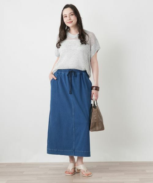 Leilian PLUS HOUSE / レリアンプラスハウス ミニ・ひざ丈スカート | 【接触冷感】スカートスカート【L JEANS】 | 詳細2