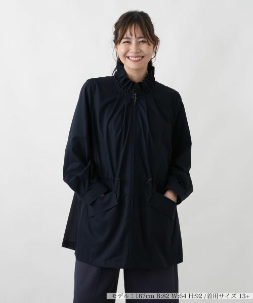 Leilian PLUS HOUSE / レリアンプラスハウス その他アウター | ブルゾン【Leilian WHITE LABEL】（ネイビー）