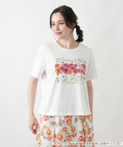 Leilian PLUS HOUSE / レリアンプラスハウス Tシャツ | フラワープリントTシャツ【2026年5月カタログ】