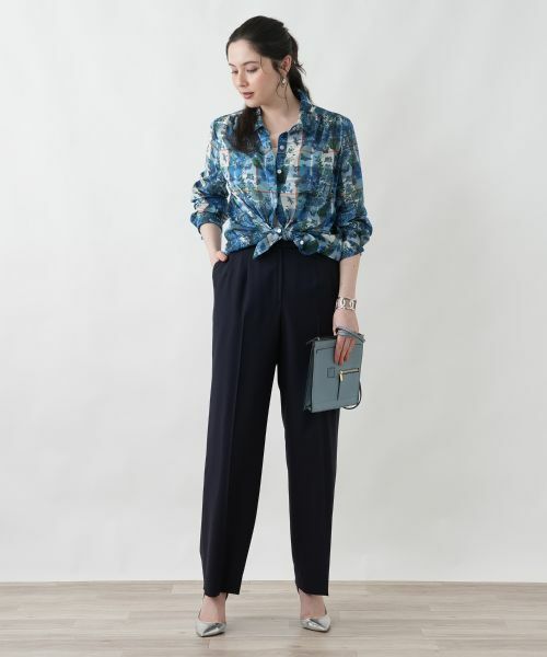 Leilian PLUS HOUSE / レリアンプラスハウス その他パンツ | センタープレスパンツ（ネイビー）