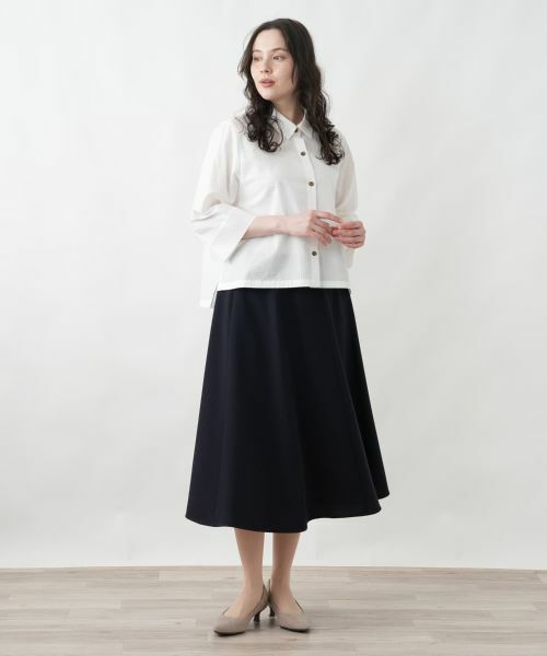 Leilian PLUS HOUSE / レリアンプラスハウス ミニ・ひざ丈スカート | パネルフレアスカート | 詳細1