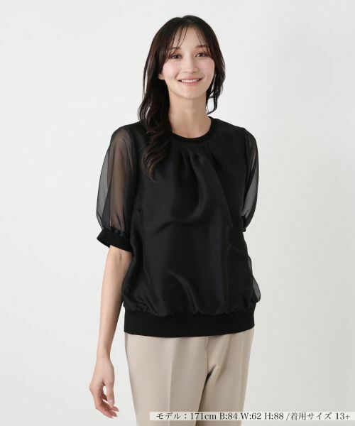 Leilian PLUS HOUSE / レリアンプラスハウス シャツ・ブラウス | ブラウス【FRANCO FERRARO for Leilian】（ブラック）