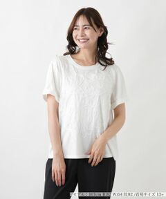 Leilian PLUS HOUSE / レリアンプラスハウス カットソー | フラワーモチーフカットソー【MUSE BY ROCHAS Premiere】