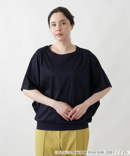 Leilian PLUS HOUSE / レリアンプラスハウス カットソー | カットソー【Leilian WHITE LABEL】（ネイビー）