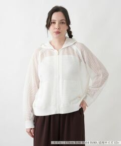 Leilian PLUS HOUSE / レリアンプラスハウス カーディガン・ボレロ | メッシュニットパーカー【Leilian WHITE LABEL】