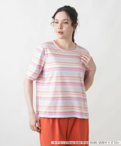 Leilian PLUS HOUSE / レリアンプラスハウス カットソー | カットソー【Leilian WHITE LABEL】（レッド）