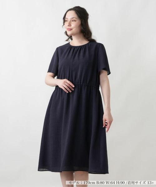 Leilian PLUS HOUSE / レリアンプラスハウス ドレス | ワンピース【Leilian WHITE LABEL】（ネイビー）