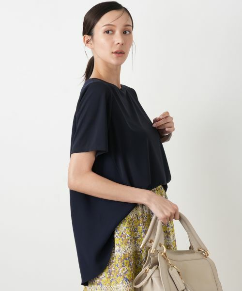 Leilian PLUS HOUSE / レリアンプラスハウス カットソー | カットソー【Leilian WHITE LABEL】（ネイビー）