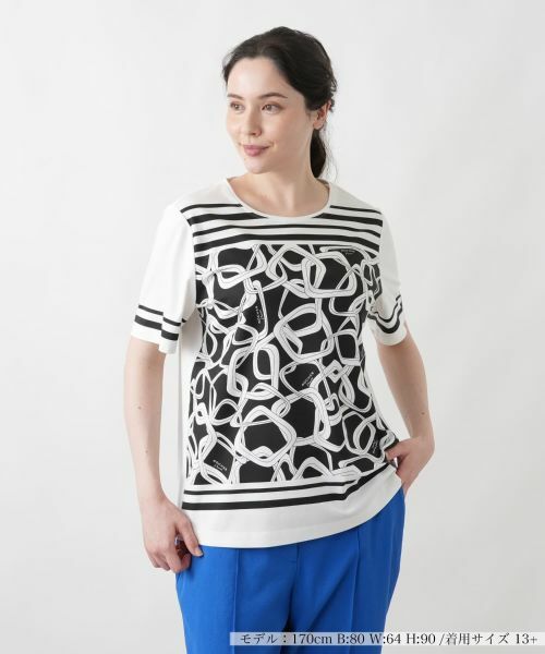 Leilian PLUS HOUSE / レリアンプラスハウス Tシャツ | Tシャツ【ROCHAS Premiere】（ブラック）