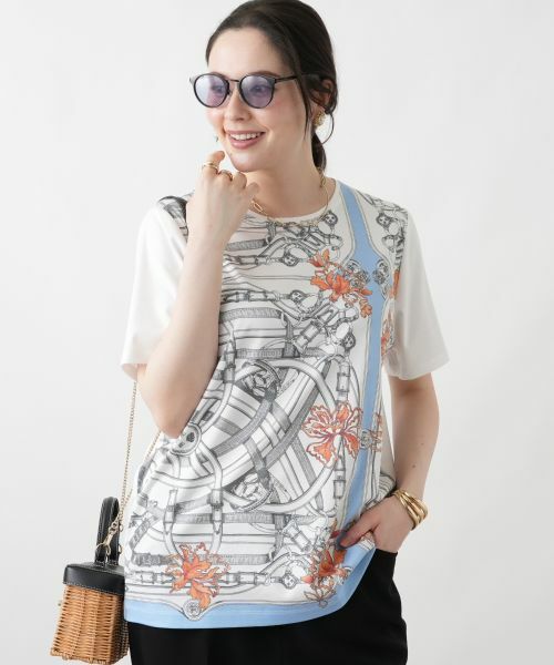 Leilian PLUS HOUSE / レリアンプラスハウス Tシャツ | Tシャツ【Rich 1-mile】(サックスブルー)