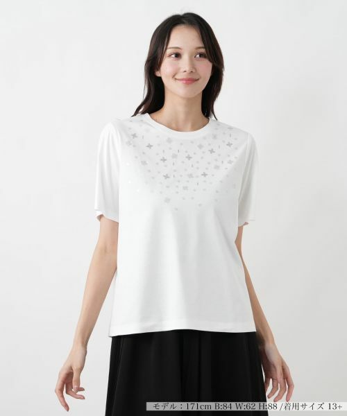 Leilian PLUS HOUSE / レリアンプラスハウス Tシャツ | Tシャツ【Leilian WHITE LABEL】(アイボリー)