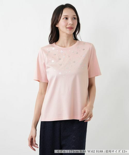 Leilian PLUS HOUSE / レリアンプラスハウス Tシャツ | Tシャツ【Leilian WHITE LABEL】(ピンク)