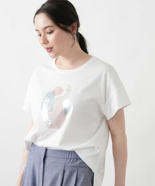 Leilian PLUS HOUSE / レリアンプラスハウス Tシャツ | 【接触冷感】Tシャツ【Leilian WHITE LABEL】（アイボリー）