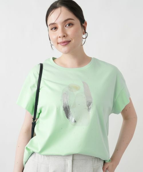 Leilian PLUS HOUSE / レリアンプラスハウス Tシャツ | 【接触冷感】Tシャツ【Leilian WHITE LABEL】（ミントグリーン）
