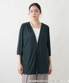 Leilian PLUS HOUSE / レリアンプラスハウス テーラードジャケット | 【接触冷感・吸水・速乾】ドレープジャケット【Leilian WHITE LABEL】