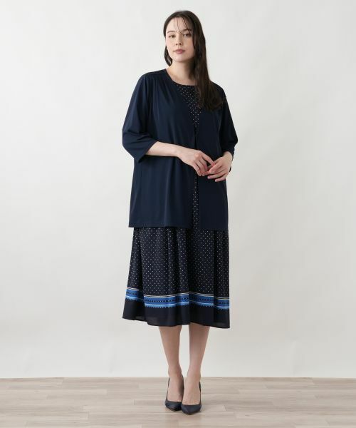 Leilian PLUS HOUSE / レリアンプラスハウス テーラードジャケット | 【接触冷感・吸水・速乾】ドレープジャケット【Leilian WHITE LABEL】 | 詳細1