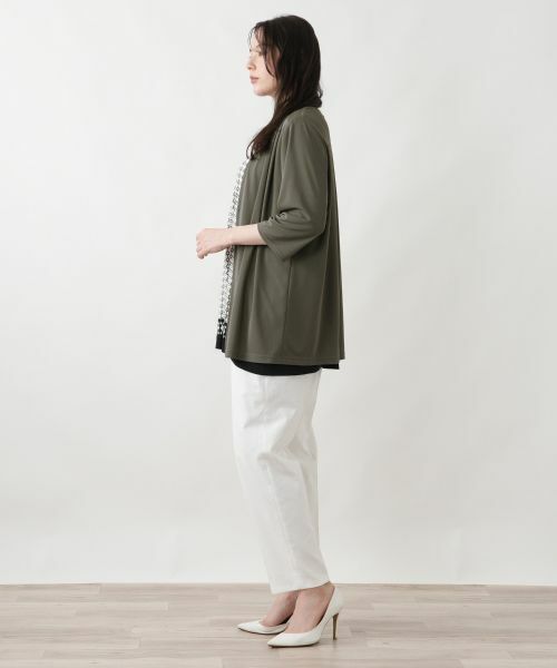 Leilian PLUS HOUSE / レリアンプラスハウス テーラードジャケット | 【接触冷感・吸水・速乾】ドレープジャケット【Leilian WHITE LABEL】 | 詳細8