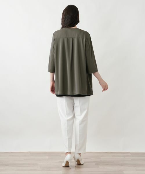 Leilian PLUS HOUSE / レリアンプラスハウス テーラードジャケット | 【接触冷感・吸水・速乾】ドレープジャケット【Leilian WHITE LABEL】 | 詳細9