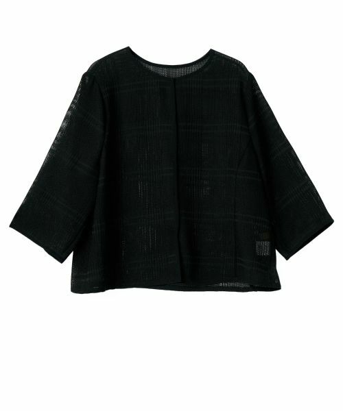 Leilian PLUS HOUSE / レリアンプラスハウス シャツ・ブラウス | 羽織ブラウス【Leilian WHITE LABEL】（ブラック）