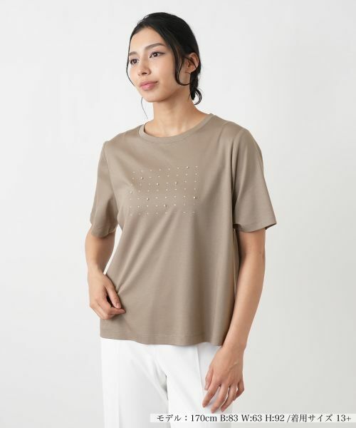 Leilian PLUS HOUSE / レリアンプラスハウス Tシャツ | Tシャツ（カーキ系）