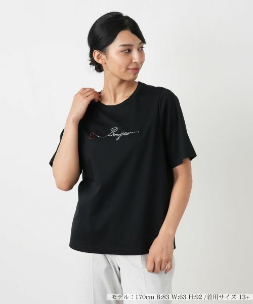 Leilian PLUS HOUSE / レリアンプラスハウス Tシャツ | Tシャツ【Leilian WHITE LABEL】（ブラック）