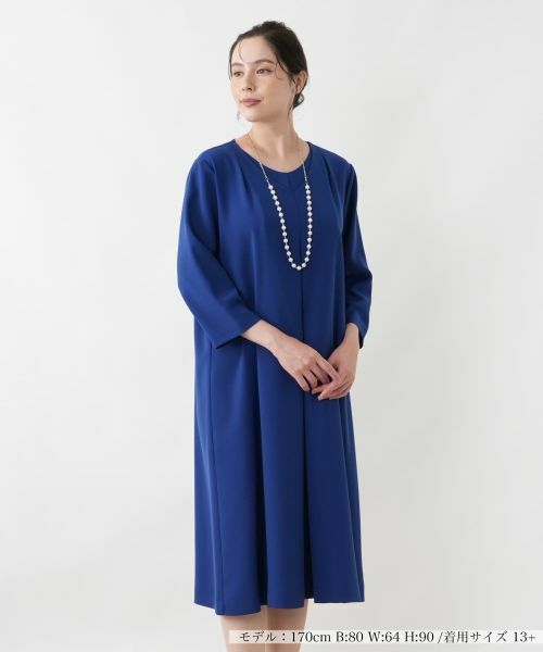Leilian PLUS HOUSE / レリアンプラスハウス ドレス | ワンピース【Leilian WHITE LABEL】【ライトオケージョン】（ロイヤルブルー）