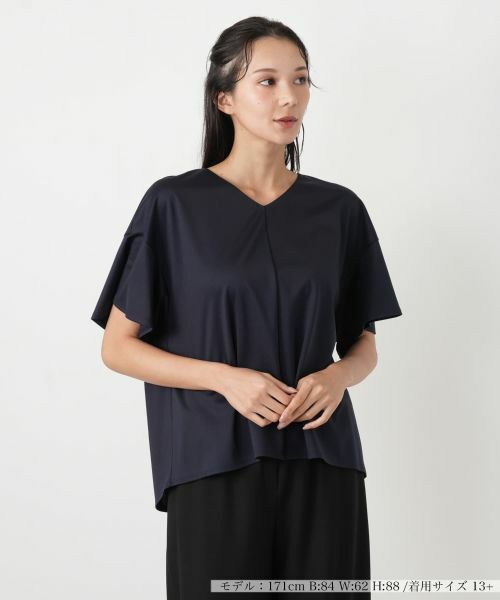 Leilian PLUS HOUSE / レリアンプラスハウス カットソー | カットソー【BOURGE】（ネイビー）