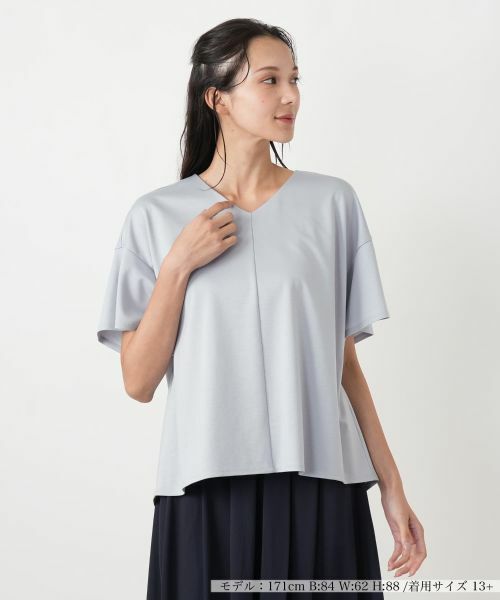Leilian PLUS HOUSE / レリアンプラスハウス カットソー | カットソー【BOURGE】（サックスブルー）