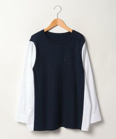 ＊＊Leilian PLUS HOUSE__ / レリアンプラスハウス ニット・セーター | ケーブルニット切替プルオーバー