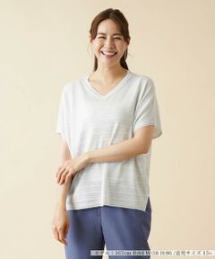 ＊＊Leilian PLUS HOUSE__ / レリアンプラスハウス ニット・セーター | ボーダーVネックフレンチスリーブニット