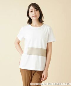 ＊＊Leilian PLUS HOUSE__ / レリアンプラスハウス カットソー | 配色切替Ｔシャツ