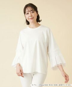 ＊＊Leilian PLUS HOUSE__ / レリアンプラスハウス シャツ・ブラウス | 切替ベルスリーブカットソー