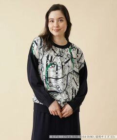 ＊＊Leilian PLUS HOUSE__ / レリアンプラスハウス シャツ・ブラウス | ベルト柄異素材切替ニットプルオーバー